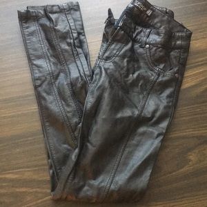 Faux leather pants